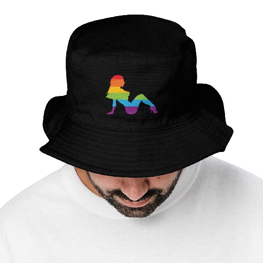 Sexy Retro Mudflap Girl Lesbian Pride LGBT Bucket Hats