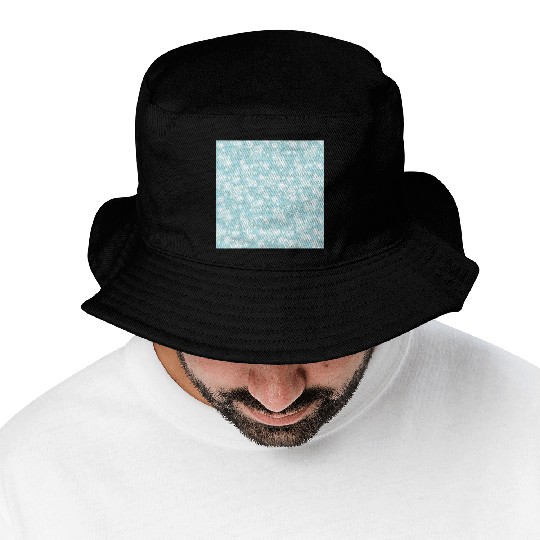 Teal Snowflakes Pattern Bucket Hats