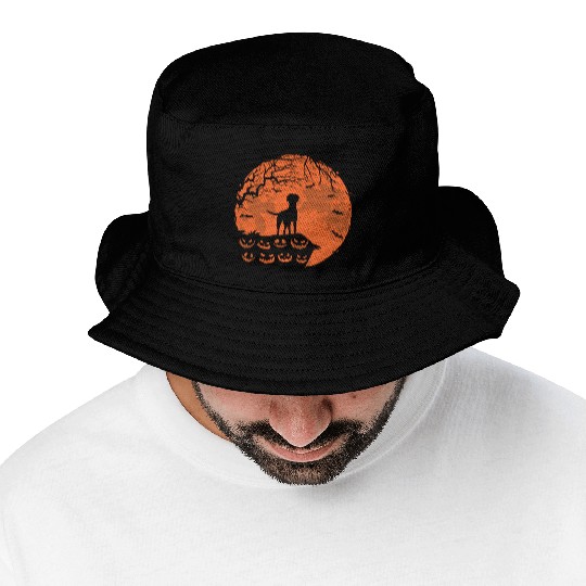Rhodesian Ridgeback And Moon Halloween Funny Dog Bucket Hats