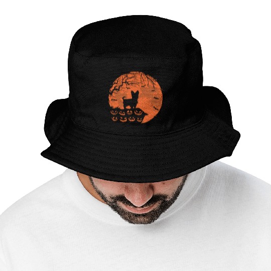 Yorkie Dog And Moon Halloween Funny Dog Lover Gift Bucket Hats