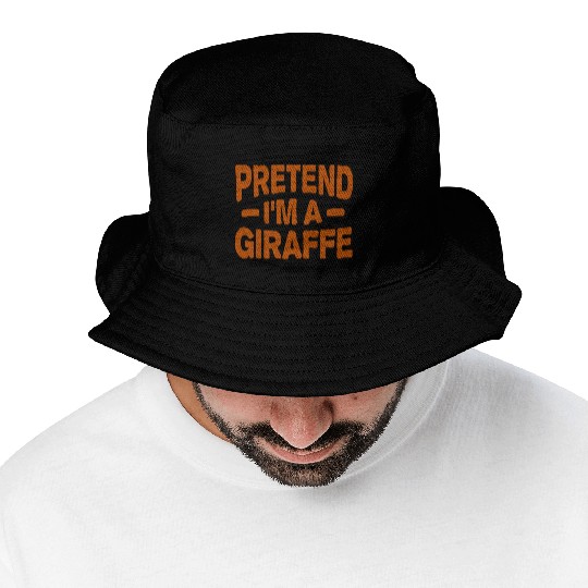 Pretend I'm A Giraffe Easy Lazy Halloween Costume Bucket Hats