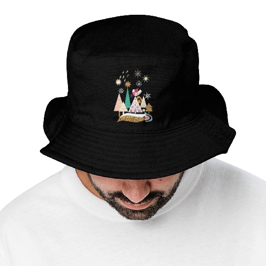 Christmas Winter Scandinavian Trees Snow Bucket Hats