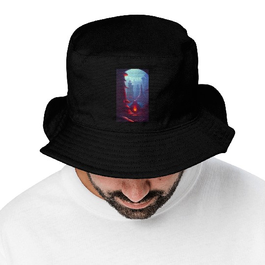 Alien planet landscape Bucket Hats