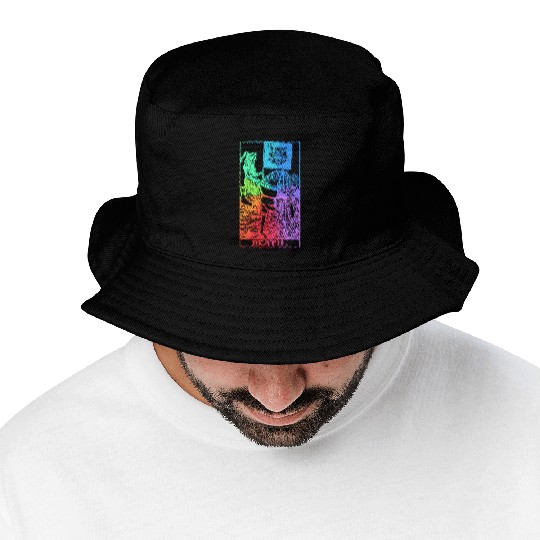 Death Tarot Card Psychic Occult Pagan Witch Rainbo Bucket Hats