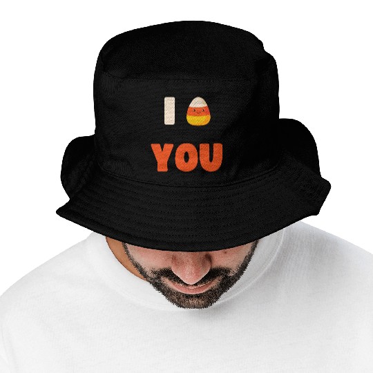CUTE HALLOWEEN LAZY COSTUME I CANDY CORN YOU Bucket Hats