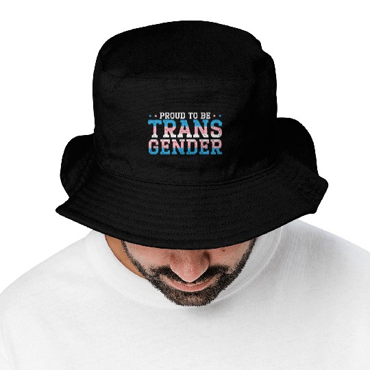 Proud To Be Transgender Rainbow Pride LGBTQ Trans Bucket Hats