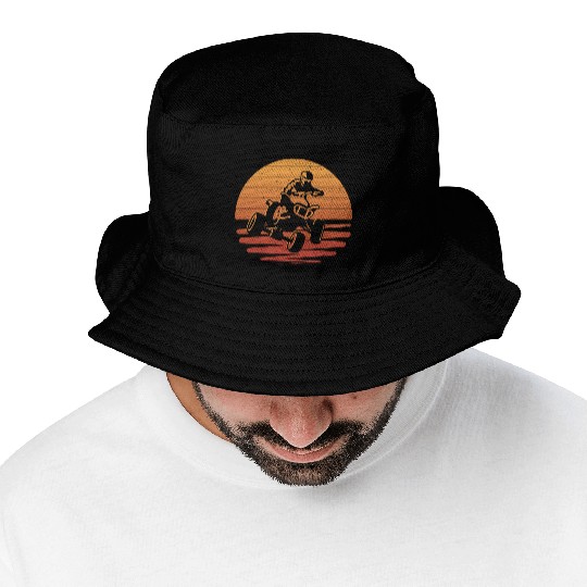 ATV Biker Retro Motocross 4 wheeler Quad Bucket Hats