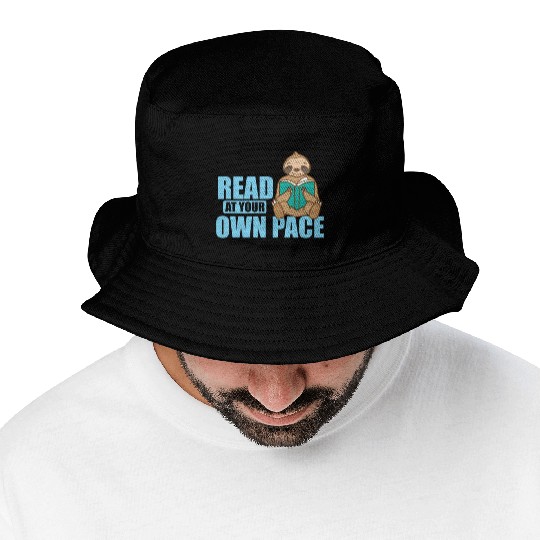 Read at your own Pace Sloth lazy Environment Bucket Hats