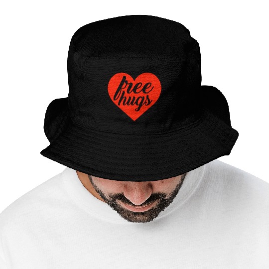 free hugs valentines day Bucket Hats