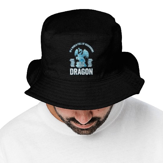 In A World Full Of Bookworms Be A Book Dragon Bucket Hats
