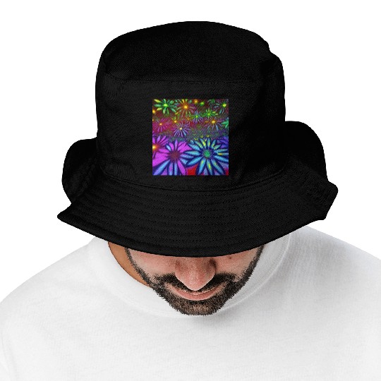 Psychedelic flowers Bucket Hats