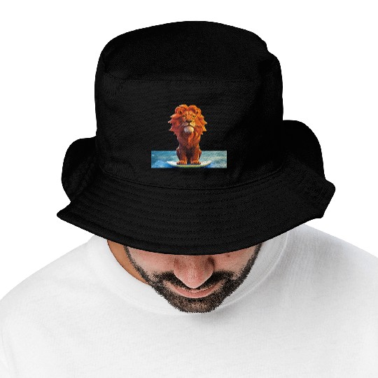 Surfer lion Bucket Hats
