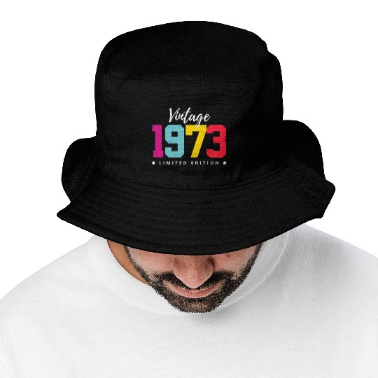 50 Years Vintage 1973 Retro 50th Birthday Bucket Hats