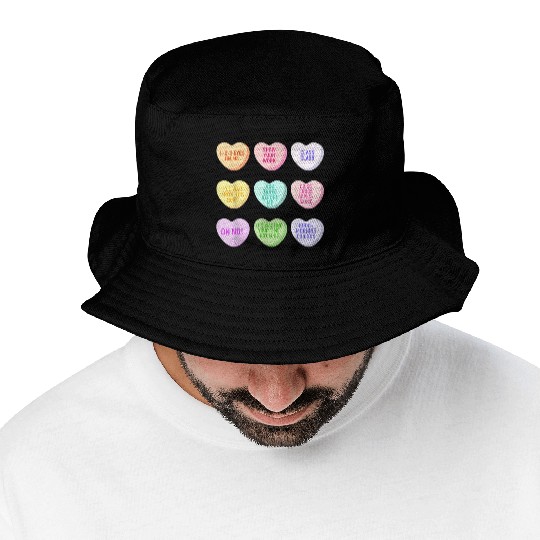 Teacher Valentines Day Conversation Heart School Bucket Hats