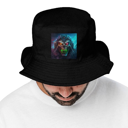 ZOMBIE IRON MAIDEN (version 8) Bucket Hats