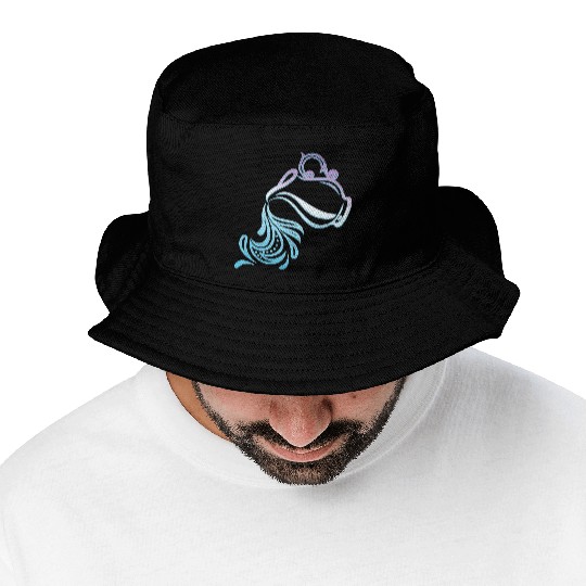 Aquarius Zodiac Air Sign Water Bearer Logo Bucket Hats