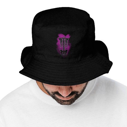 Neon Skeleton Rib Cage Bucket Hats