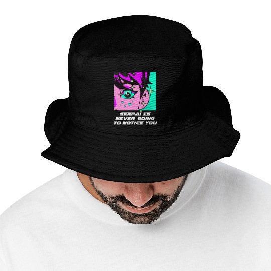 Senpai Is Never Going to Notice You Anime Funny Ma Bucket Hats