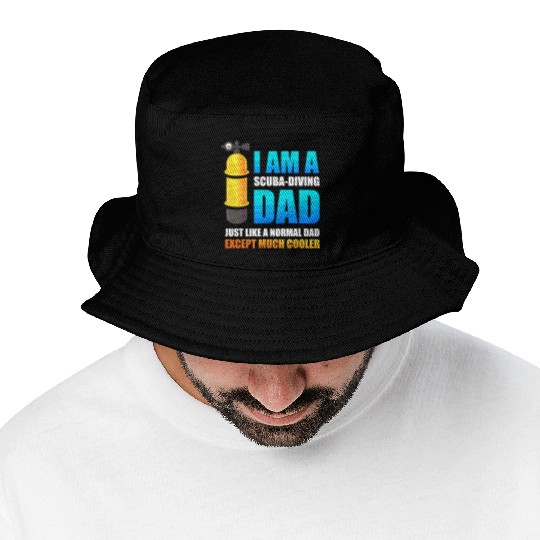 Scuba Diving Dad Snorkeling Deep Sea Diver Bucket Hats