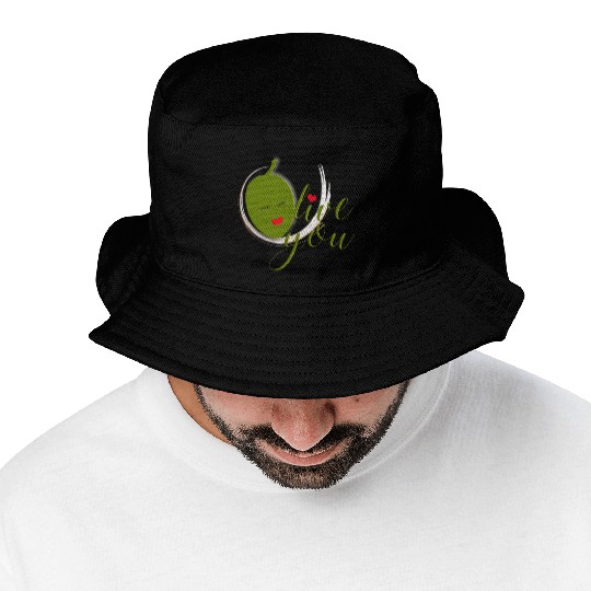Olive you - I Love You Bucket Hats