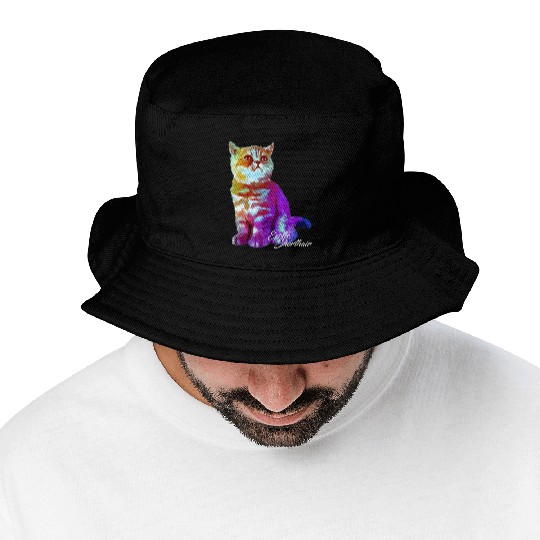 Colorful Exotic Shorthair Cat Funny Kitties Lover Bucket Hats