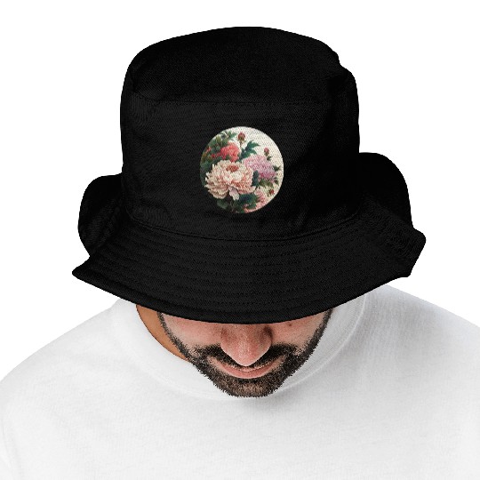 Peony flowers Bucket Hats