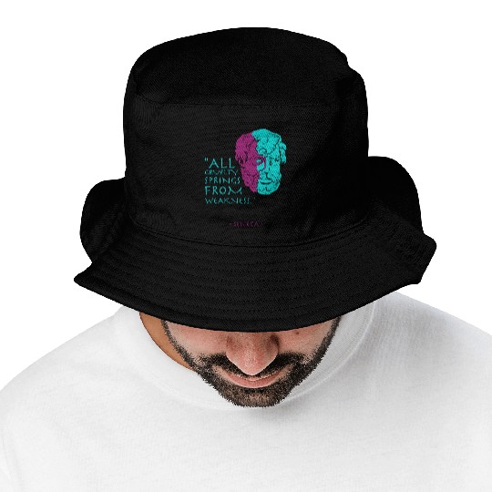 Seneca Stoic Philosophy Quote Bucket Hats