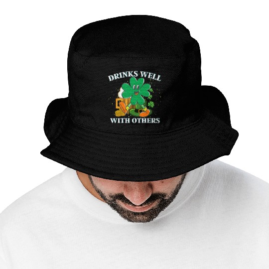 Drinks Well With Others St. Patrick's DayT-Bucket Hats