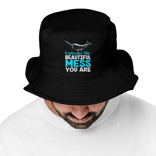 Inspirational Animal Quote Sea Creature Narwhal Bucket Hats