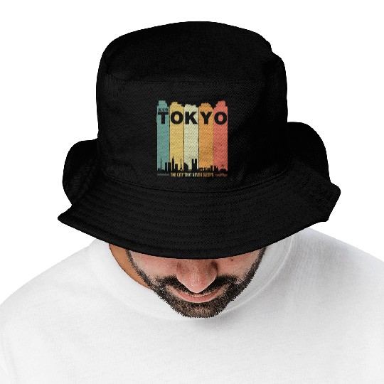 tokyo japan vaporwave rertro vibes aesthetic Bucket Hats