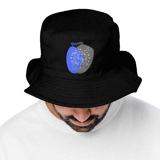 Underwater Dreams: A Minimalist Pisces Design Bucket Hats