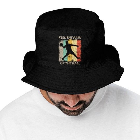 Dodgeball Player Coach Team Sports Vintage Retro Bucket Hats