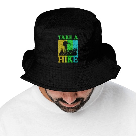 Take a Hike Wanderlust Hiker Hiking Mountains Bucket Hats