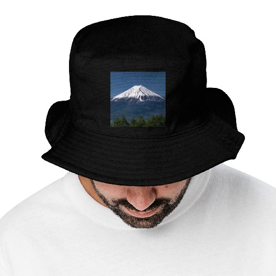 Mount Fuji Japan Panorama Souvenir Travel Trip Bucket Hats
