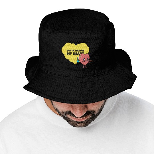 Gotta Follow My Heart Anti Valentine Heart Bucket Hats