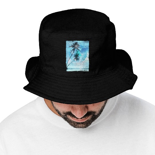 Artistic San Diego California Palm Tree Vacation Bucket Hats