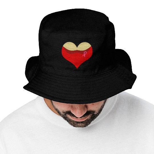 Cancer awareness Boobies love heart Bucket Hats