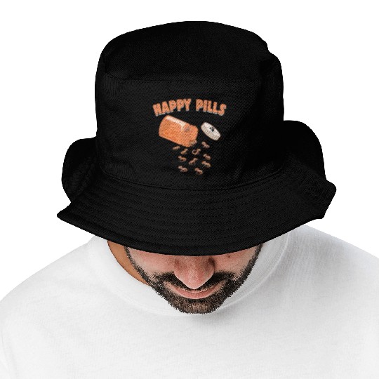 Happy Pills Crested Gecko Funny Lizard Lovers Bucket Hats