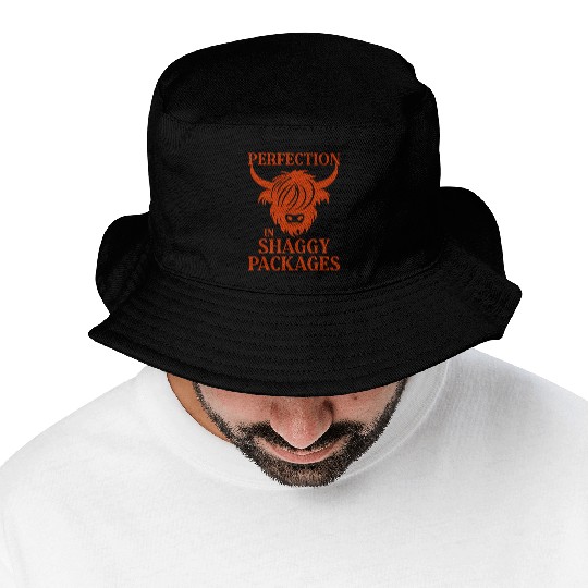 Perfection In Shaggy Packages Highland Cow Bucket Hats