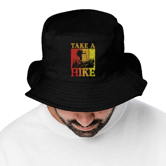 Take a Hike Wanderlust Hiker Hiking Mountains Bucket Hats