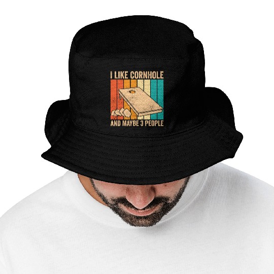 Funny Cornhole Retro Bucket Hats