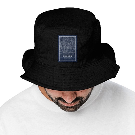 London Light City Map Blueprint design Bucket Hats