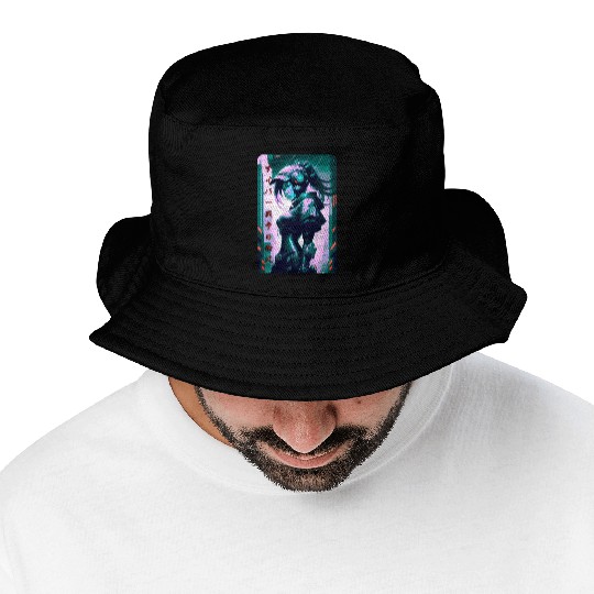 Neon Nights: A Cyberpunk Design 6 Bucket Hats