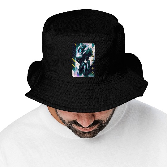 Neon Nights: A Cyberpunk Design 7 Bucket Hats