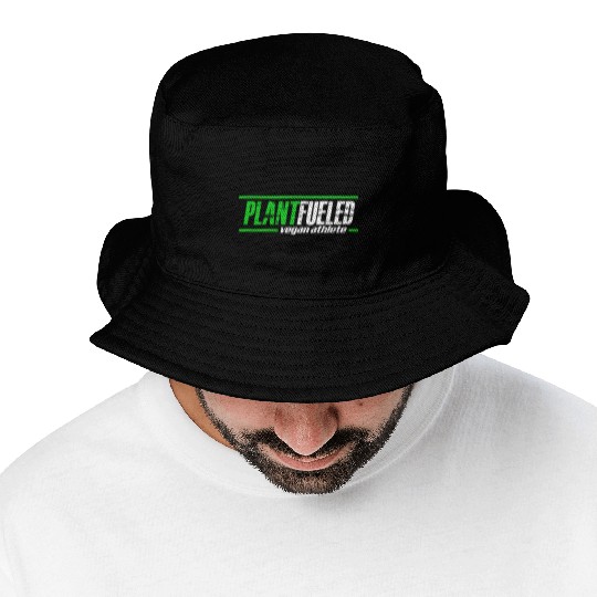 Fitness Gym Workout Plant Fueled Vegan Athlete Bucket Hats
