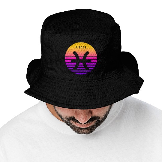 Pisces Zodiac Sign Sunset Pisces Bucket Hats