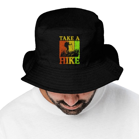 Take a Hike Wanderlust Hiker Hiking Mountains Bucket Hats