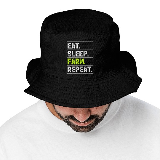 Farmer Farming Eat Sleep Farm Repeat Bucket Hats