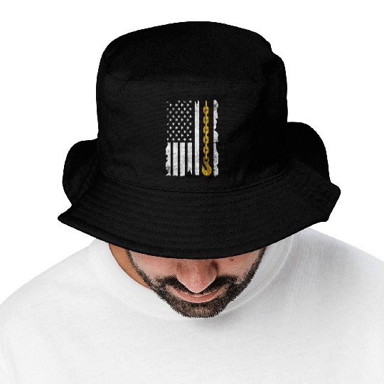 Tow Truck Us Flag Trucking Driver Bucket Hats