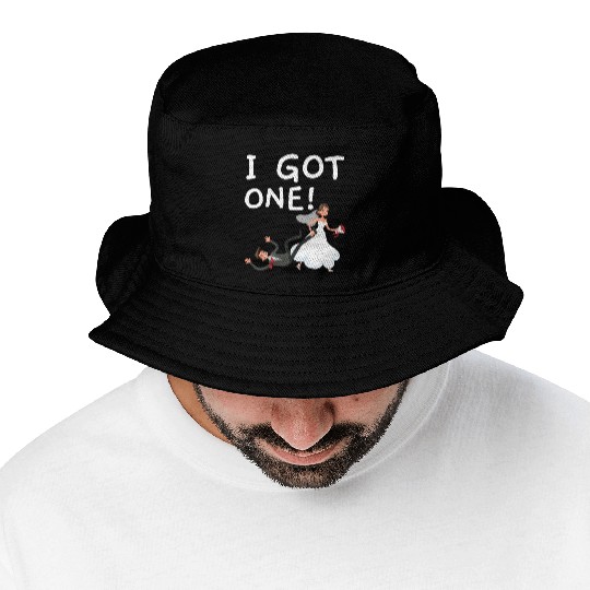 Bride And Groom Wedding Day Marriage Just Married Bucket Hats
